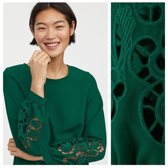 H&M Green Eyelet Dress - Picture 1 of 8